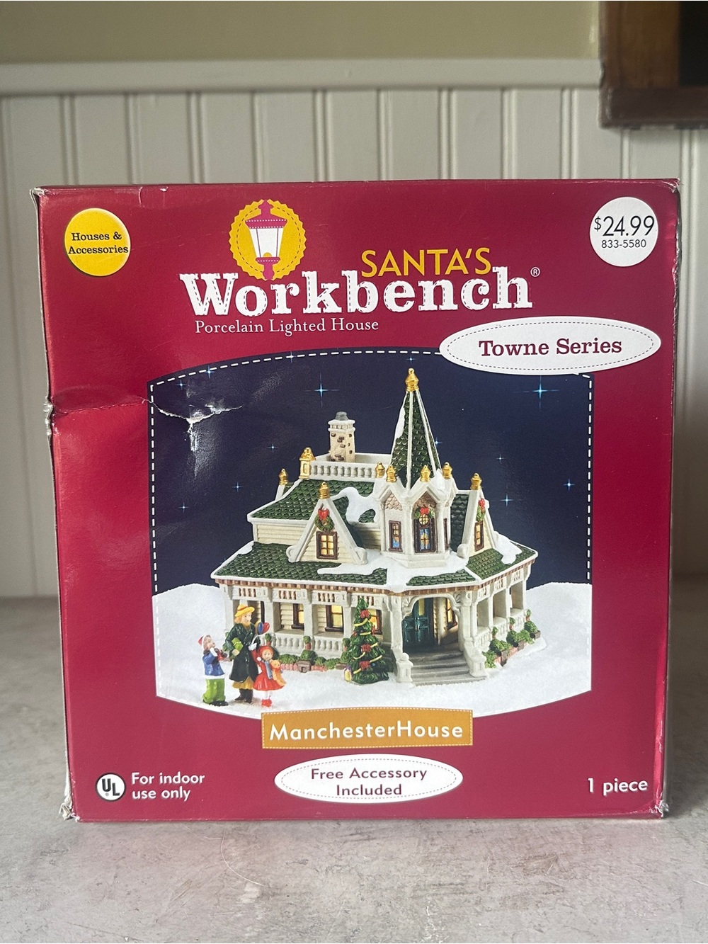 Santa's Workbench Manchester House Towne Series 2006 Rare Lit Christmas Village